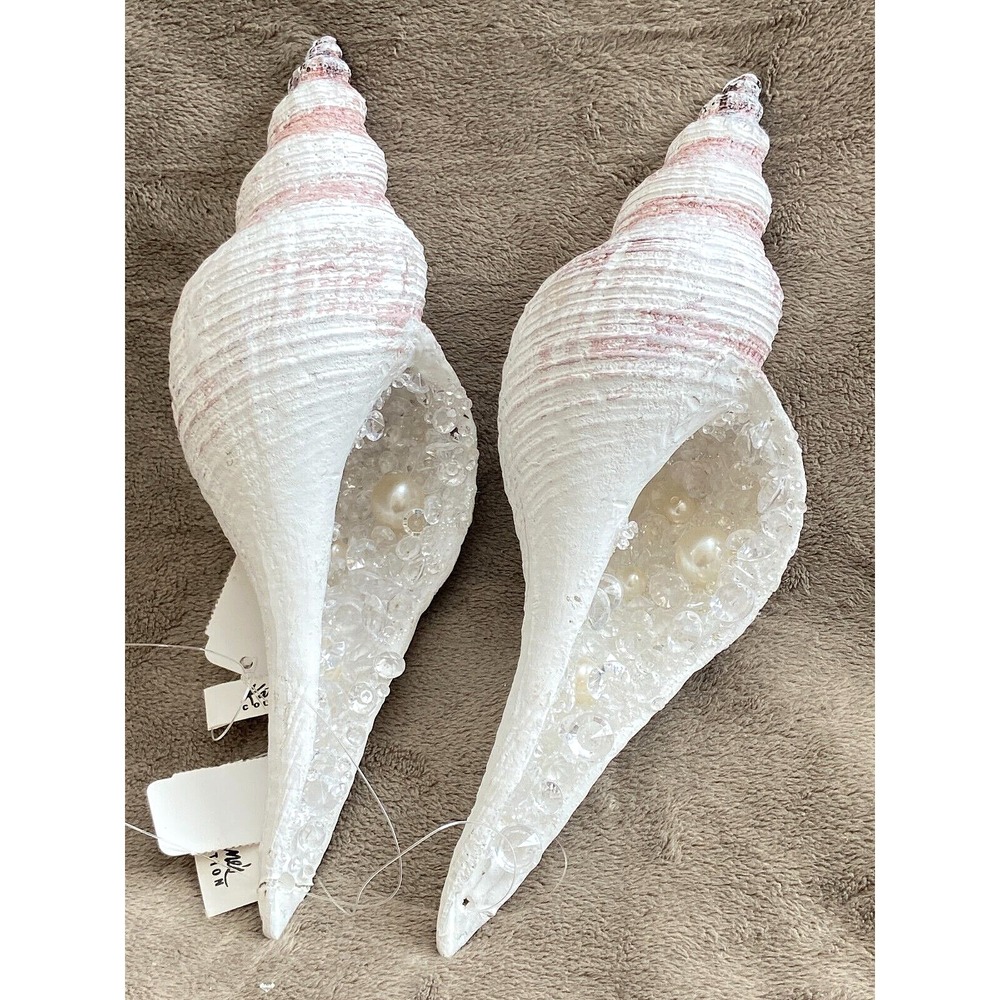Katherine's Collection ~ Jeweled Faux Seashell Conch Shell Christmas Ornaments